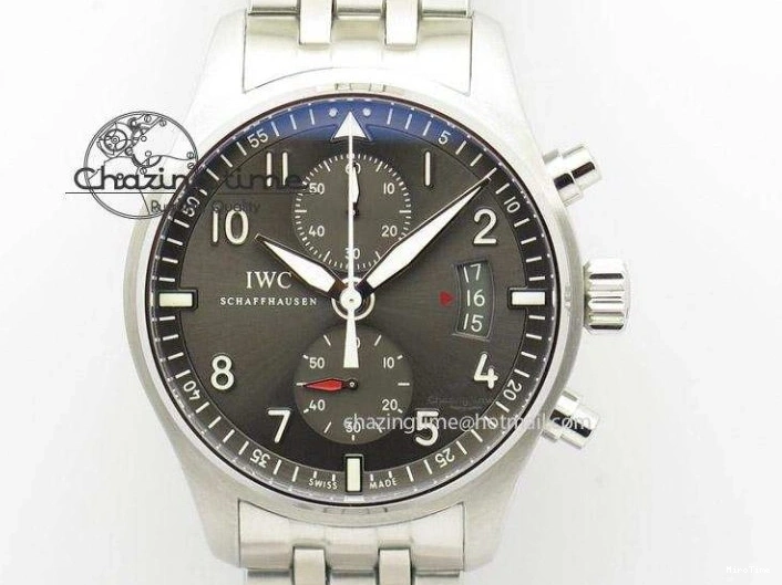 MIROTIME 0122 Vibrant Mark XVIII IW327001 SS M+F 1:1 Best Edition Black Dial on Black Leather Strap A 7055